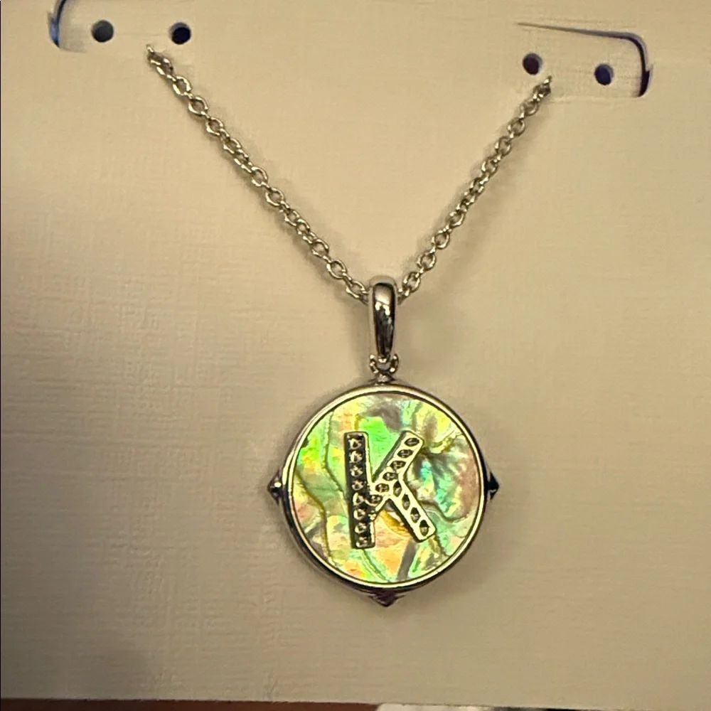 🩶Kendra Scott Silver & Mother of Pearl Reversible Initial Necklaces🩶 - Picture 10 of 14